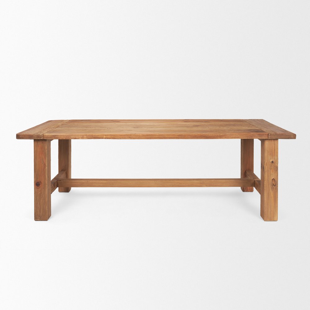 Natural Reclaimed Wood Trestle Base Dining Table - 95-inch