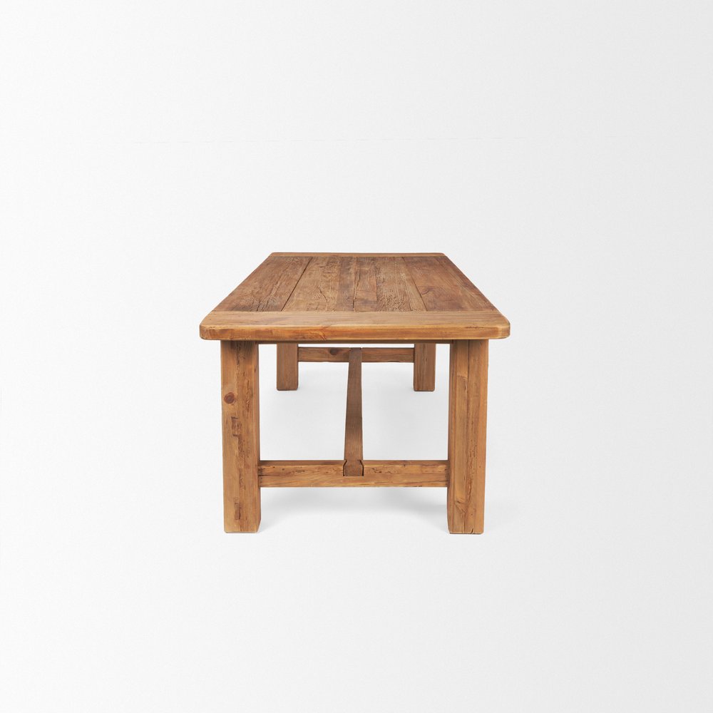 Natural Reclaimed Wood Trestle Base Dining Table - 95-inch