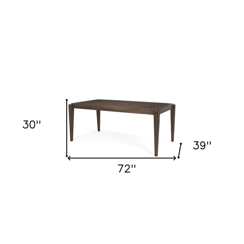 Dark Brown Wood Dining Table - 72-inch