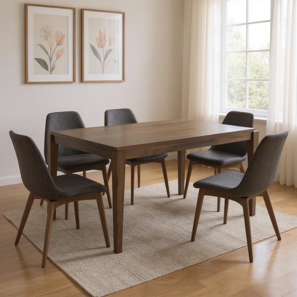 Dark Brown Wood Dining Table - 72-inch