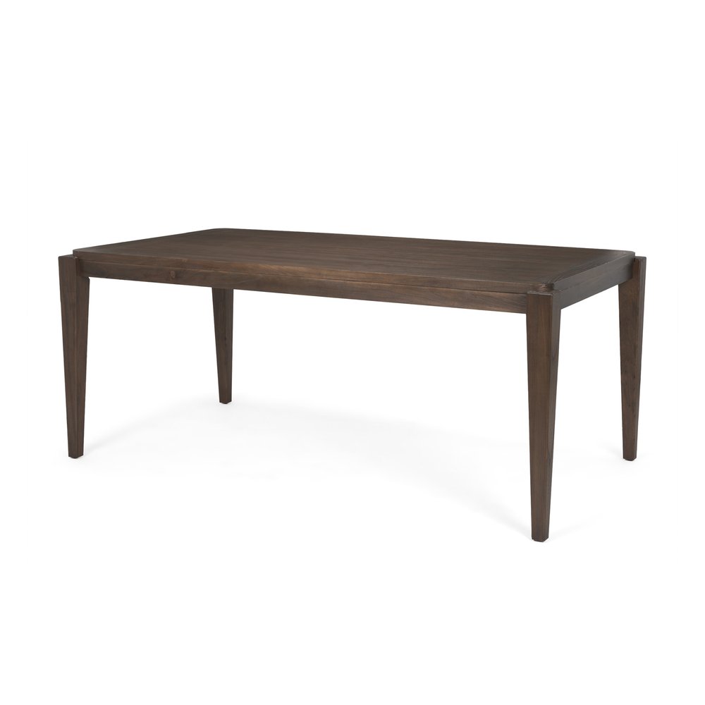 Dark Brown Wood Dining Table - 72-inch