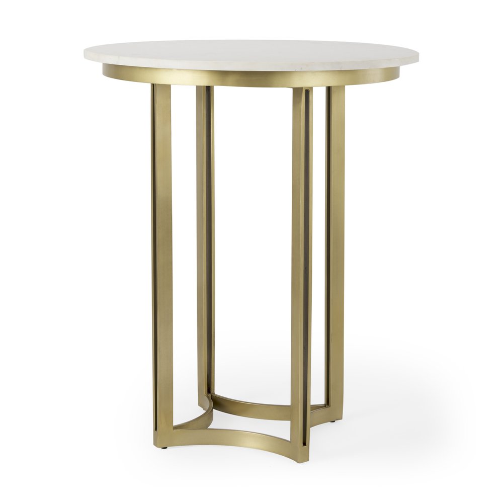 Gray Marble Pedestal Base Round Top Dining Table - 36-inch