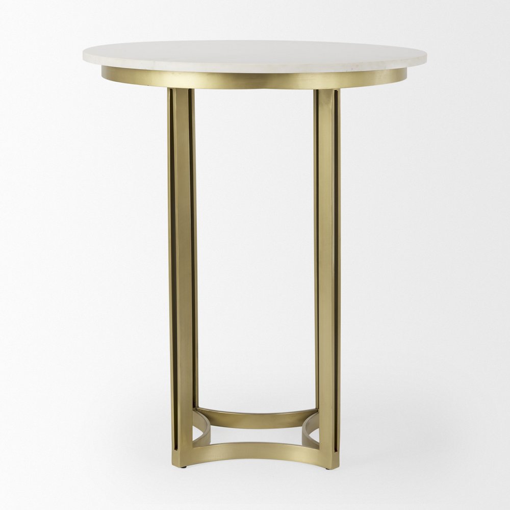 Gray Marble Pedestal Base Round Top Dining Table - 36-inch