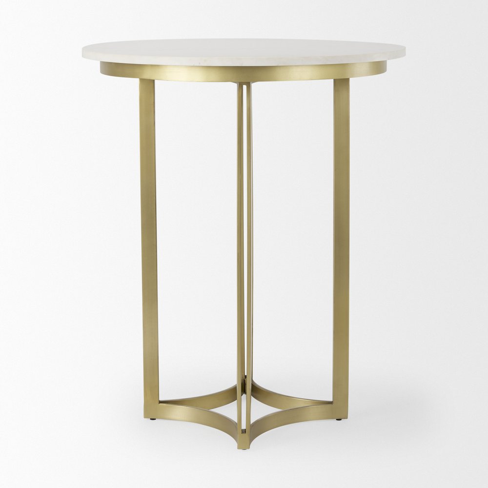 Gray Marble Pedestal Base Round Top Dining Table - 36-inch