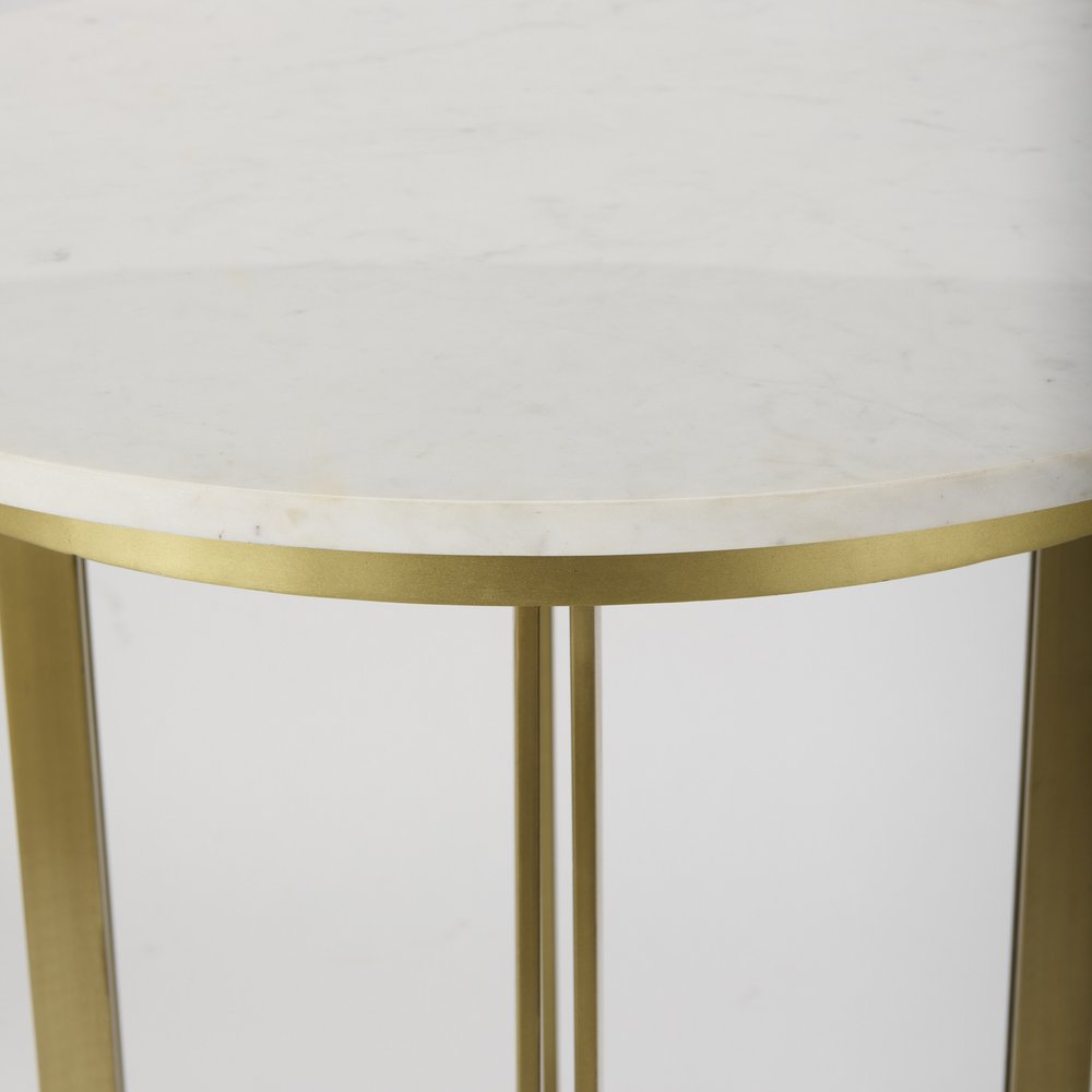 Gray Marble Pedestal Base Round Top Dining Table - 36-inch