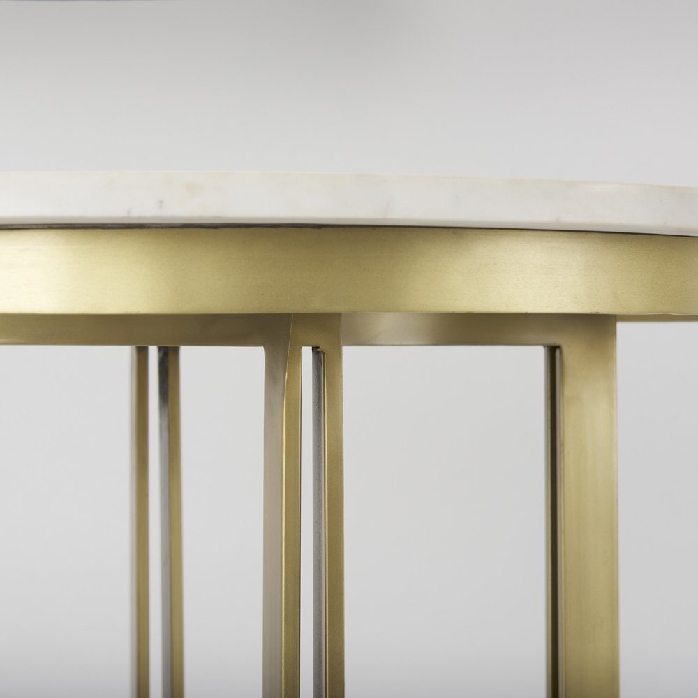 Gray Marble Pedestal Base Round Top Dining Table - 36-inch