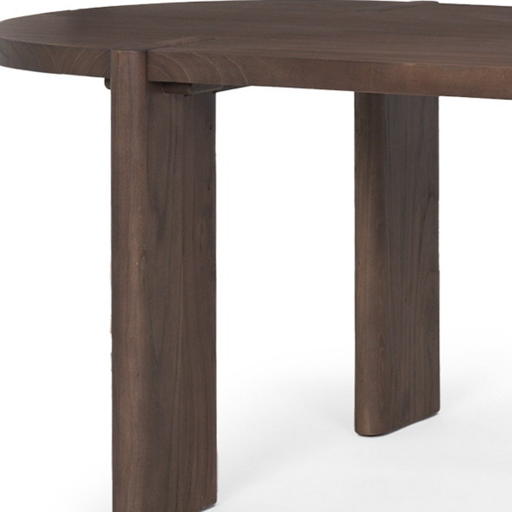 Brown Solid Wood Oval Dining Table - 91-inch