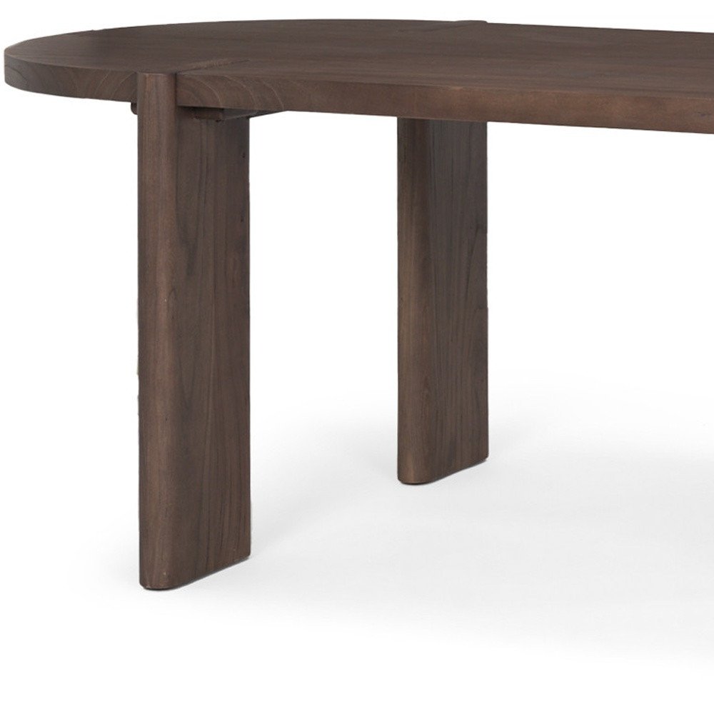 Brown Solid Wood Oval Dining Table - 91-inch