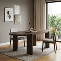 Brown Solid Wood Oval Dining Table - 91-inch
