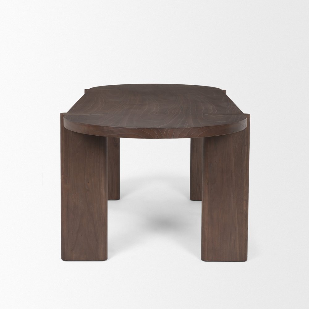 Brown Solid Wood Oval Dining Table - 91-inch