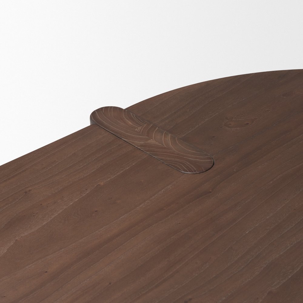 Brown Solid Wood Oval Dining Table - 91-inch