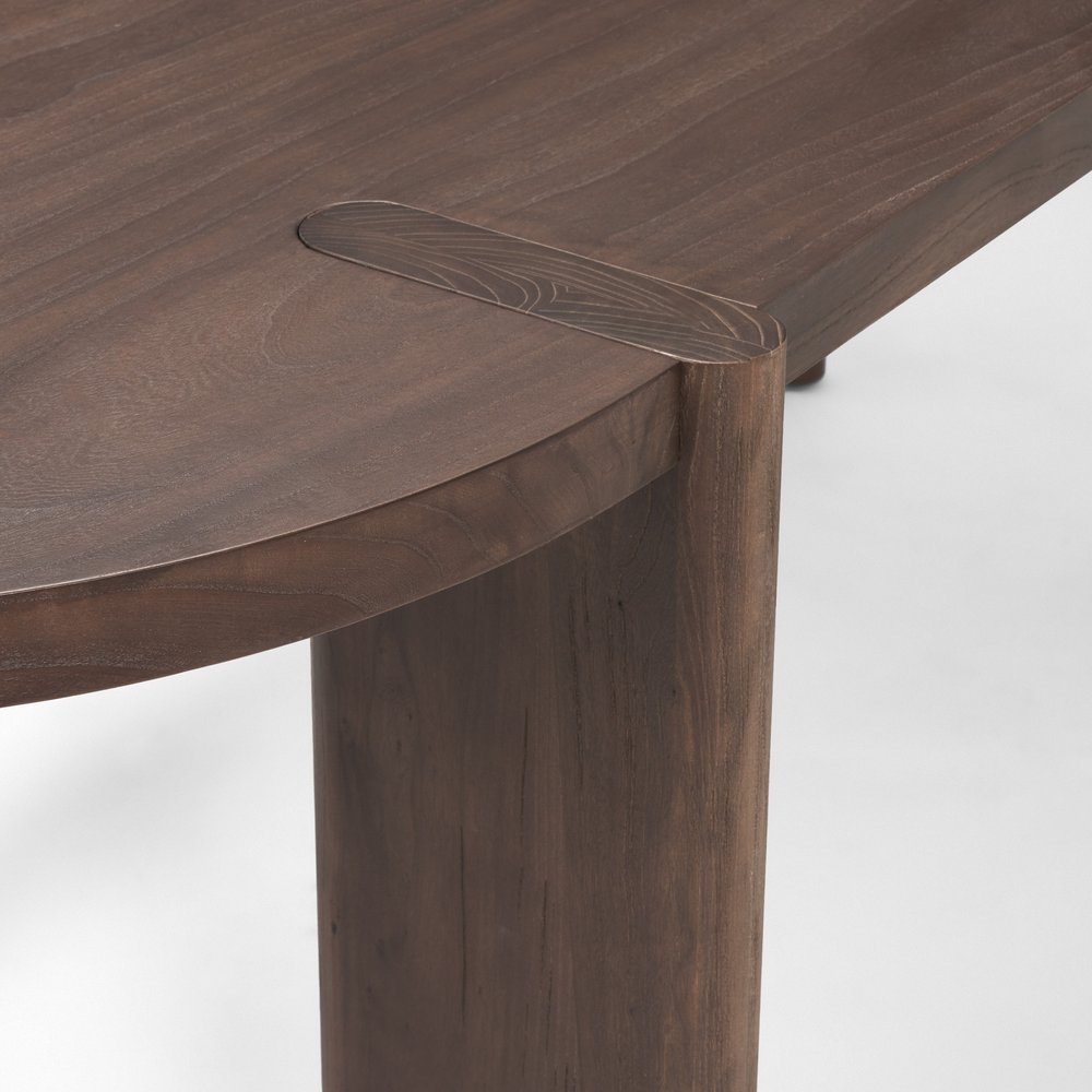 Brown Solid Wood Oval Dining Table - 91-inch