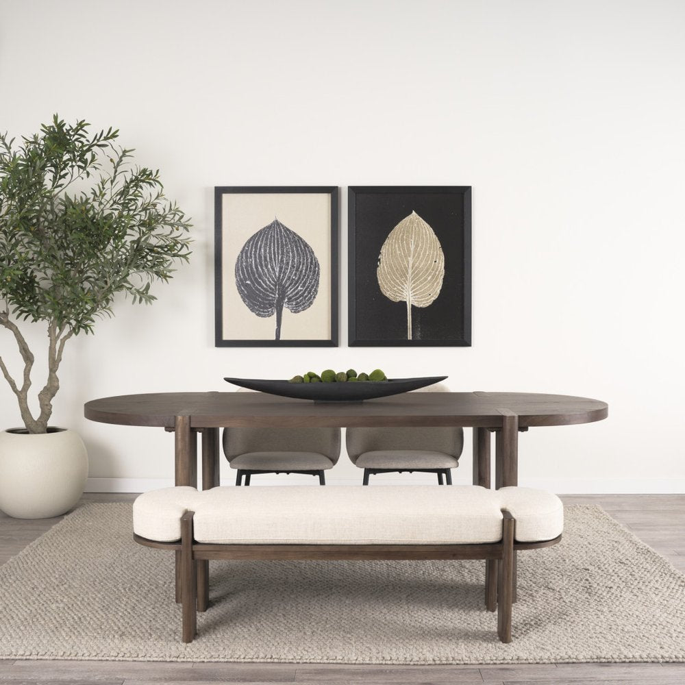 Brown Solid Wood Oval Dining Table - 91-inch