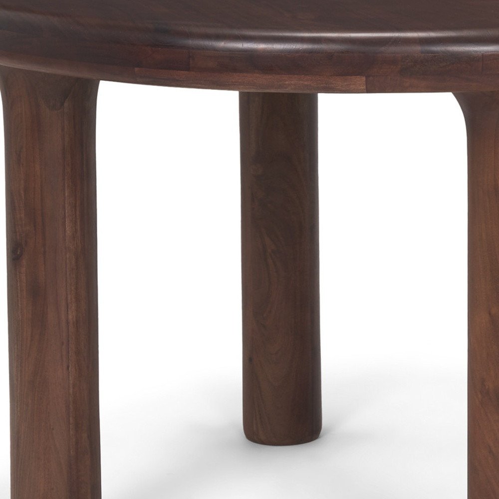 Brown Solid Wood Round Top Dining Table - 48-inch