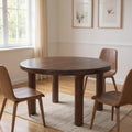Brown Solid Wood Round Top Dining Table - 48-inch
