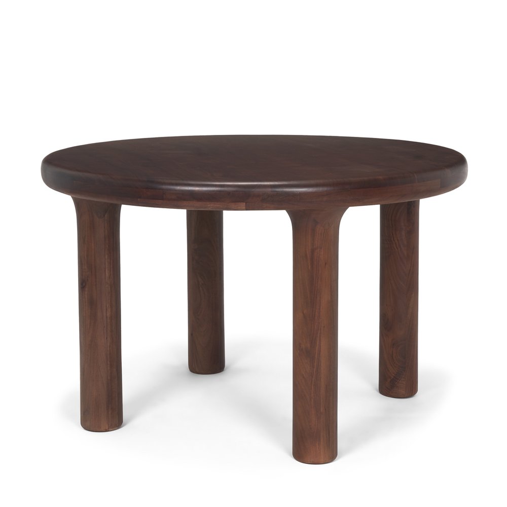 Brown Solid Wood Round Top Dining Table - 48-inch