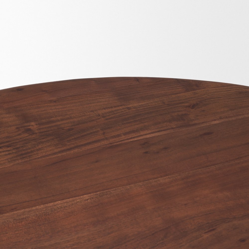 Brown Solid Wood Round Top Dining Table - 48-inch