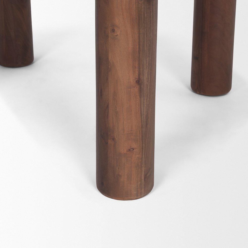 Brown Solid Wood Round Top Dining Table - 48-inch