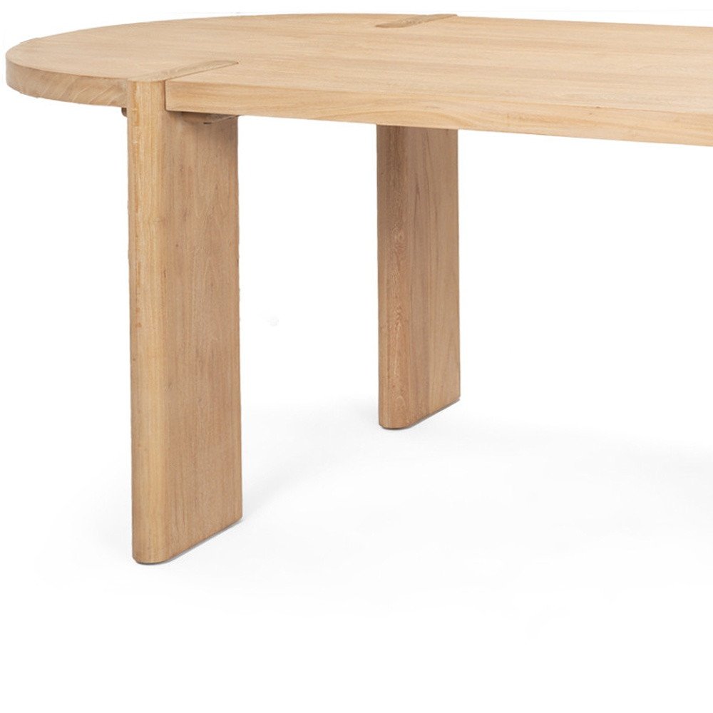 Light Brown Wood Oval Dining Table - 91-inch