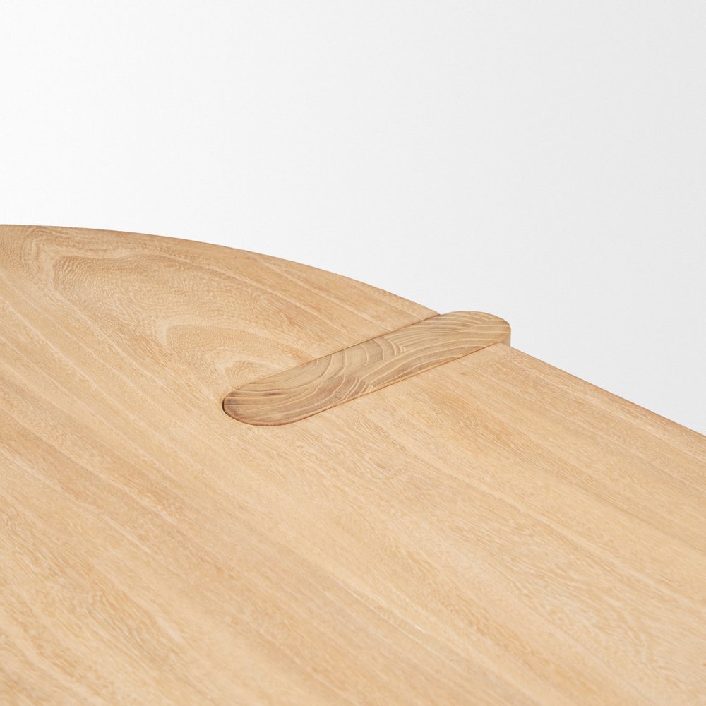Light Brown Wood Oval Dining Table - 91-inch