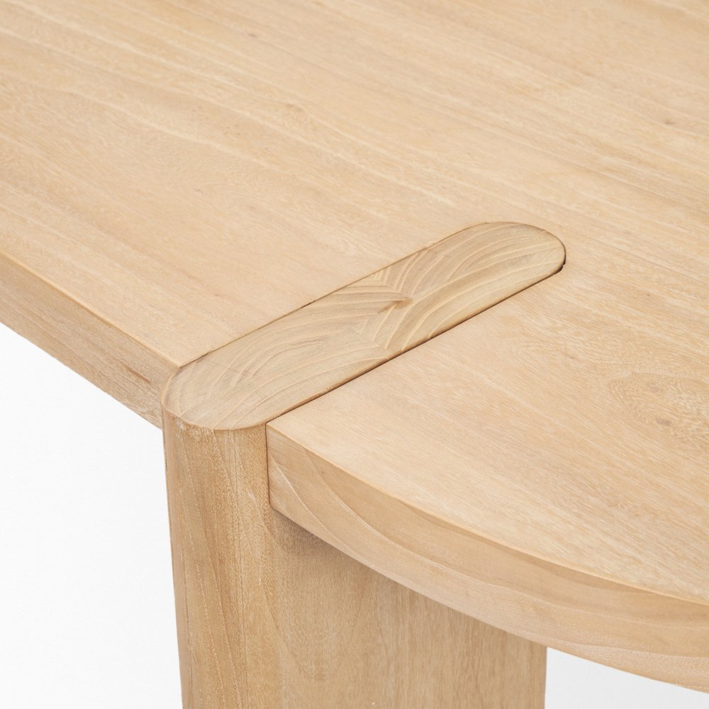 Light Brown Wood Oval Dining Table - 91-inch