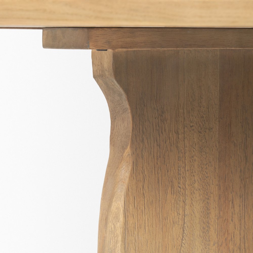 Brown Solid Wood Pedestal Base Round Top Dining Table - 59-inch
