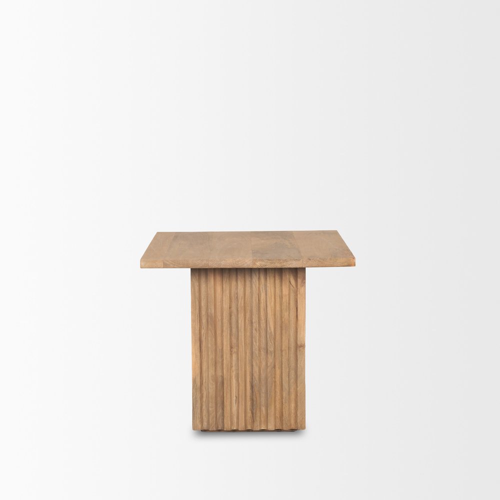 Brown Solid Wood Square Block End Table - 22-inch