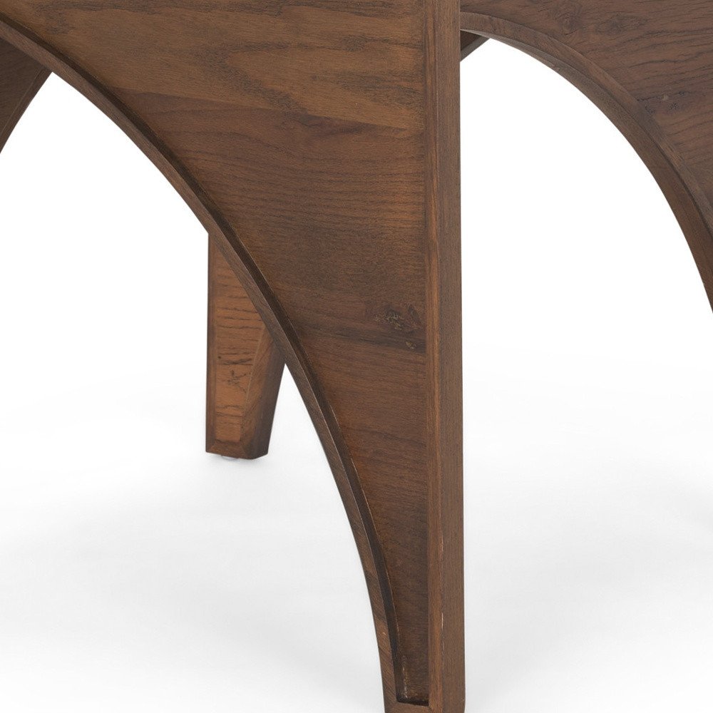 Brown Wood Modern Arched Square End Table - 24-inch