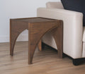 Brown Wood Modern Arched Square End Table - 24-inch