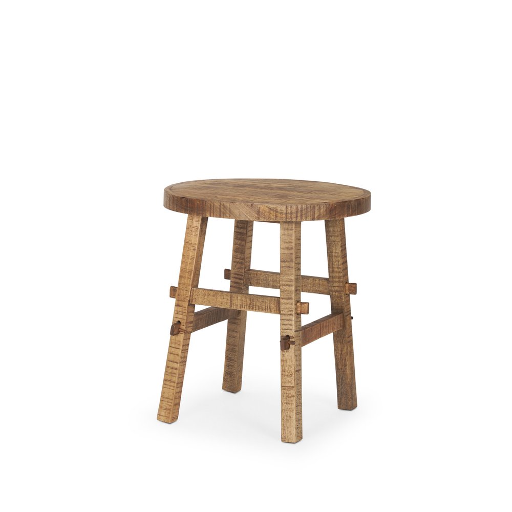 Brown Distressed Solid Wood End Table - 23-inch