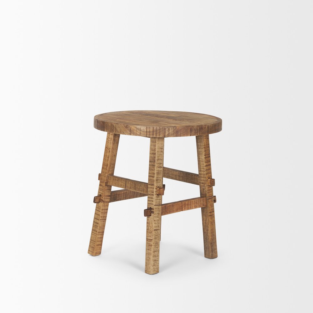 Brown Distressed Solid Wood End Table - 23-inch