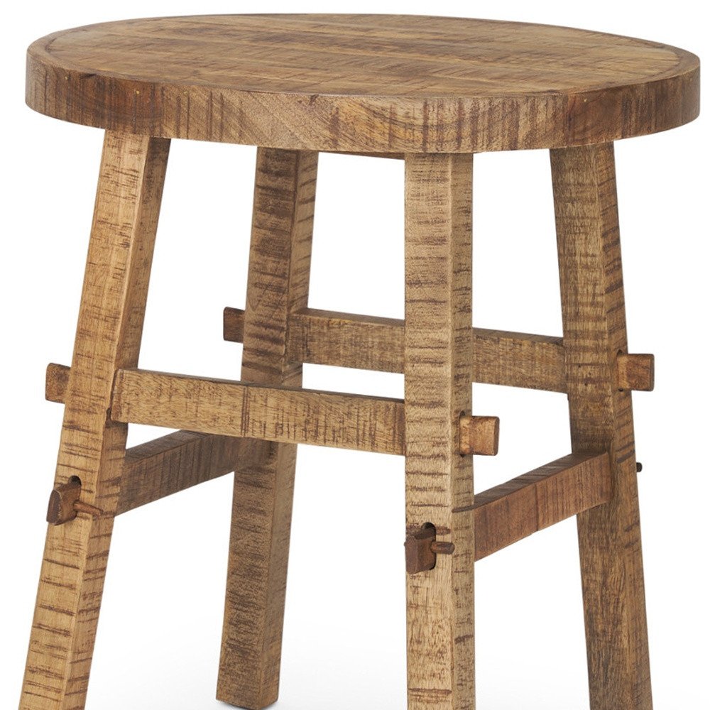 Brown Distressed Solid Wood End Table - 23-inch