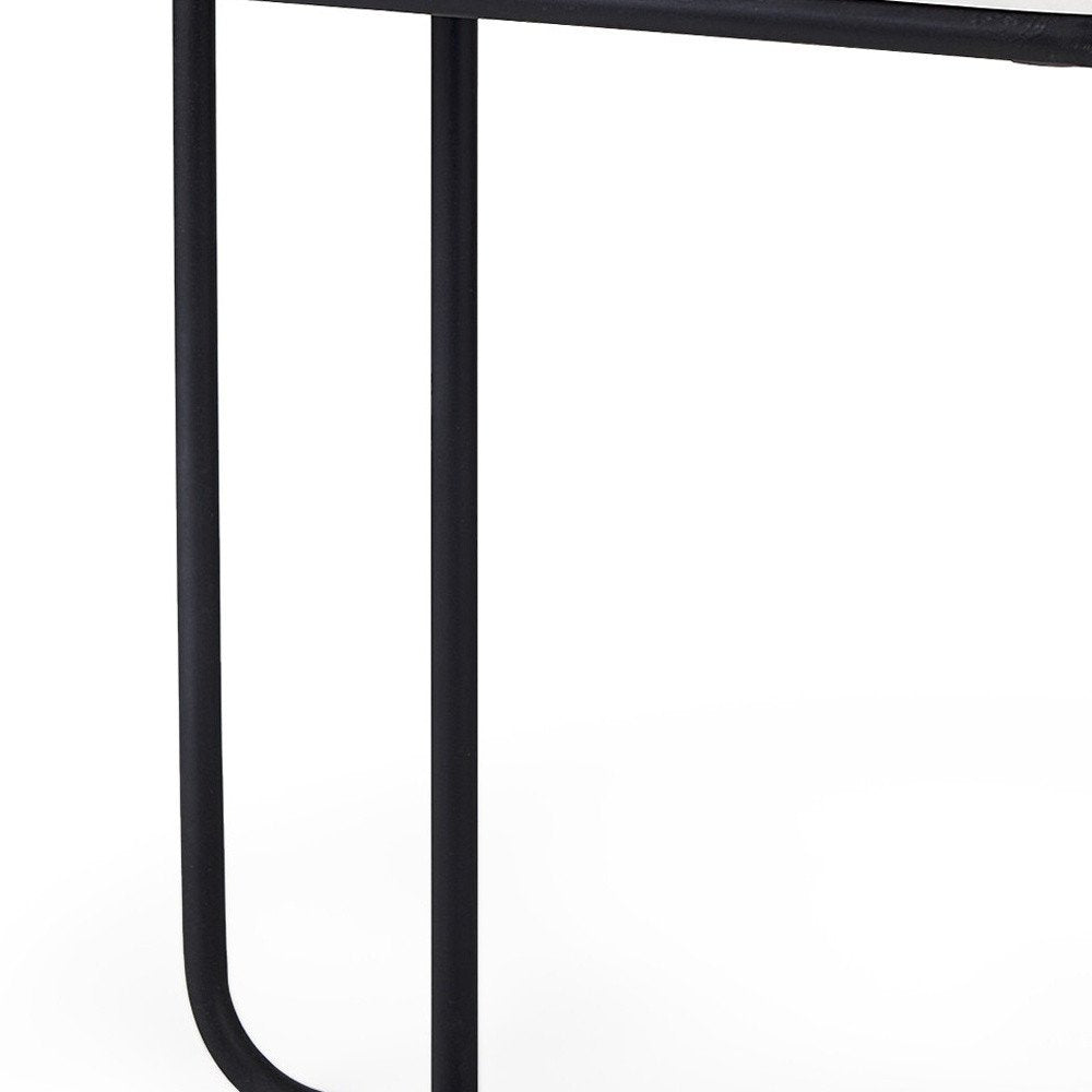 Black and White Marble and Metal C Table End Table - 23-inch
