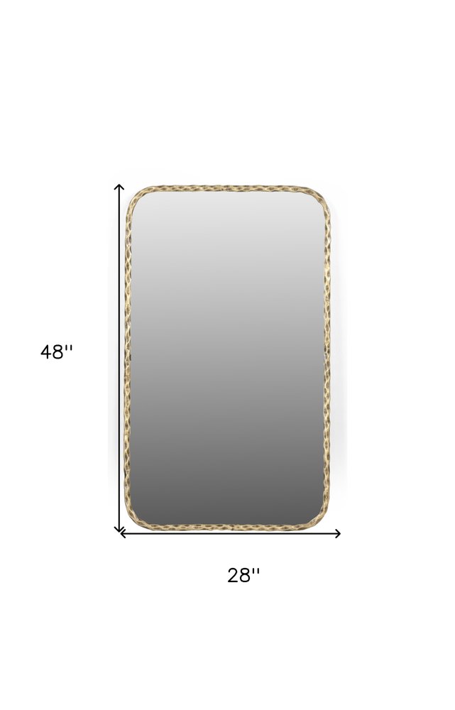 Brass Iron Framed Accent Mirror - 48-inch