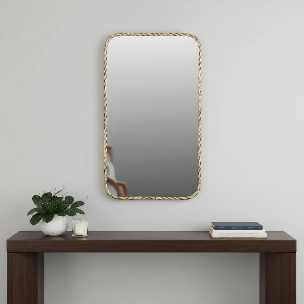 Brass Iron Framed Accent Mirror - 48-inch