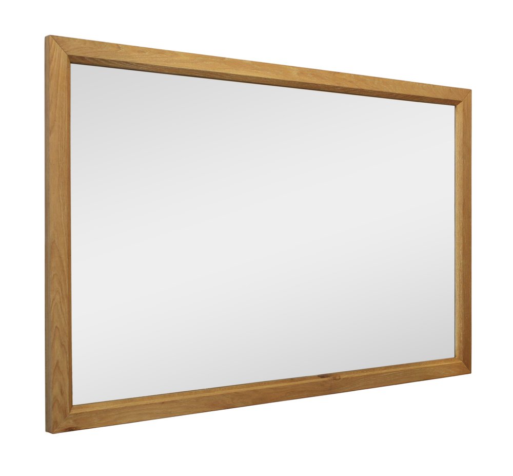 Natural Solid Wood Framed Mounted Accent Mirror - 40-inch