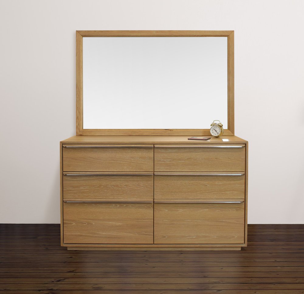 Natural Solid Wood Framed Mounted Accent Mirror - 40-inch