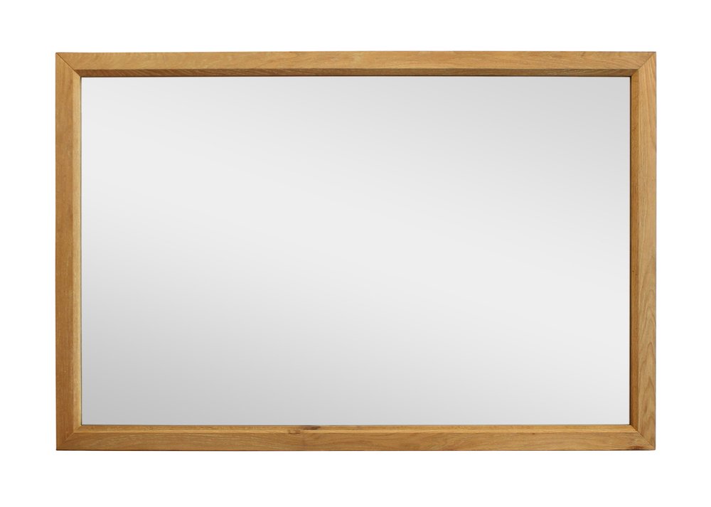 Natural Solid Wood Framed Mounted Accent Mirror - 40-inch