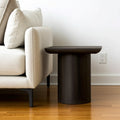 Dark Brown Distressed Solid Wood Square Pedestal End Table - 24-inch