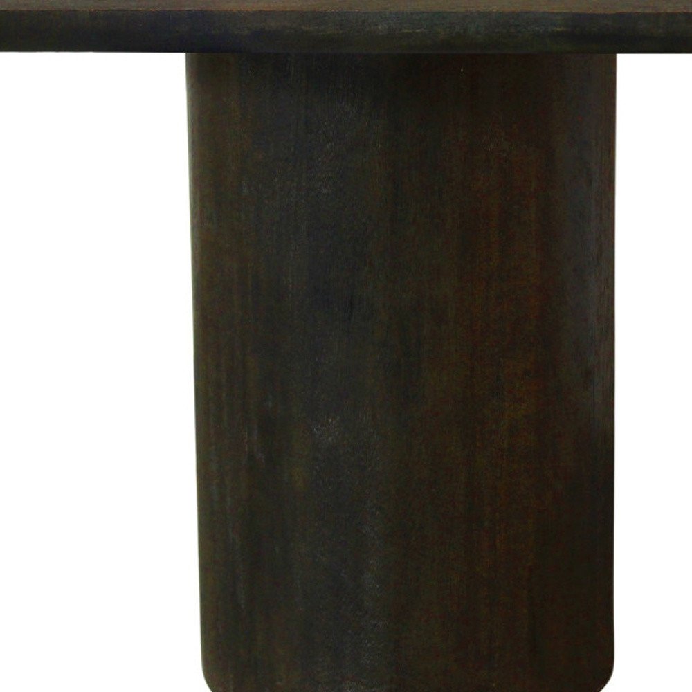 Dark Brown Distressed Solid Wood Square Pedestal End Table - 24-inch