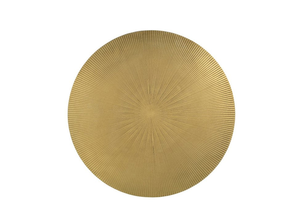 Brass and Black Iron Round Pedestal End Table - 23-inch