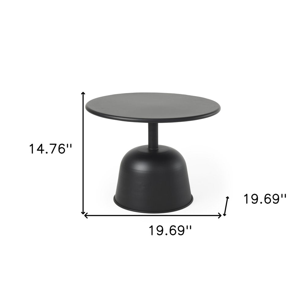 Black Iron and Metal Tray Table - 20-inch