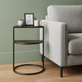 Espresso and Black Solid Wood and Metal Tray Table - 19-inch
