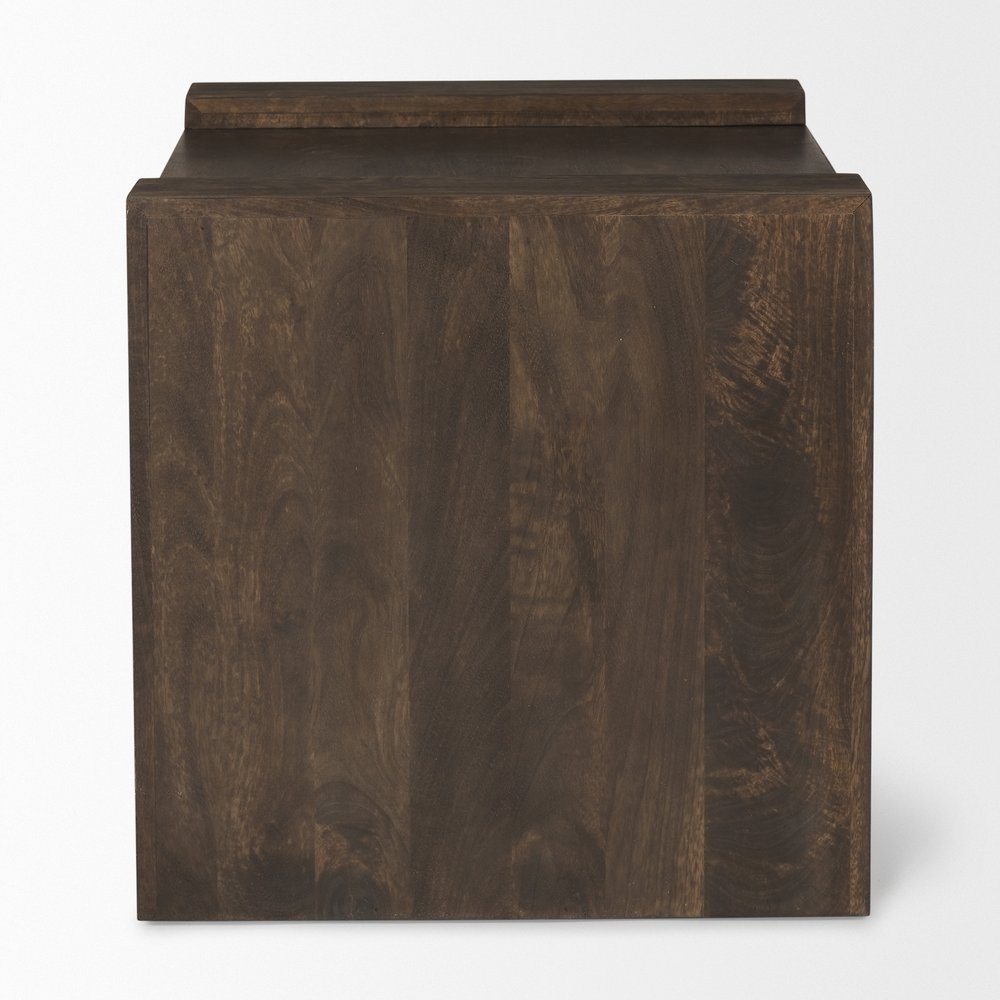 Espresso and Brown Solid Wood and Wood Tray Table - 22-inch