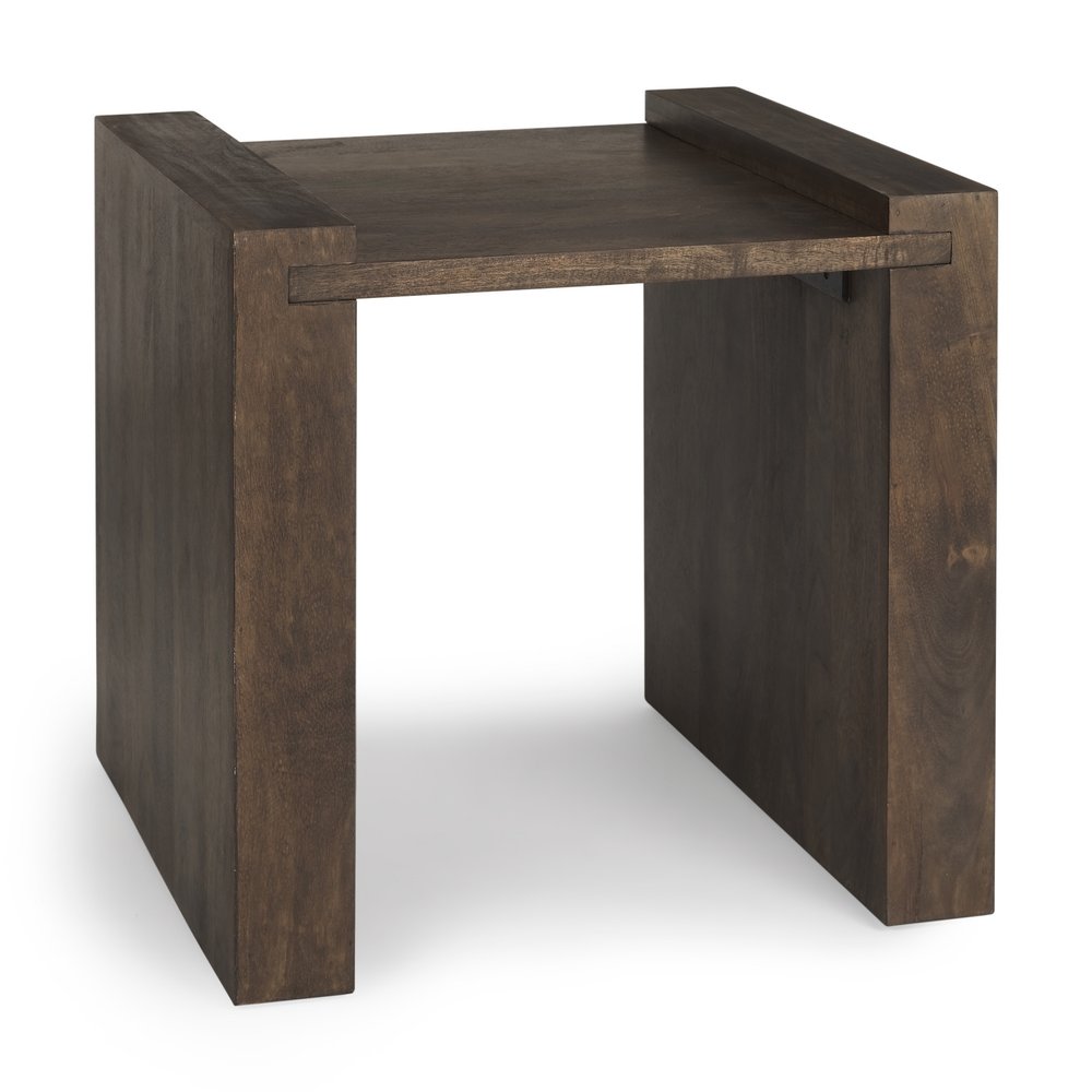 Espresso and Brown Solid Wood and Wood Tray Table - 22-inch