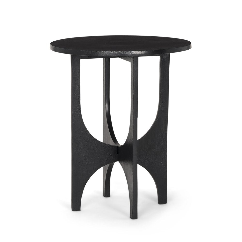 Black Iron and Metal Tray Table - 18-inch