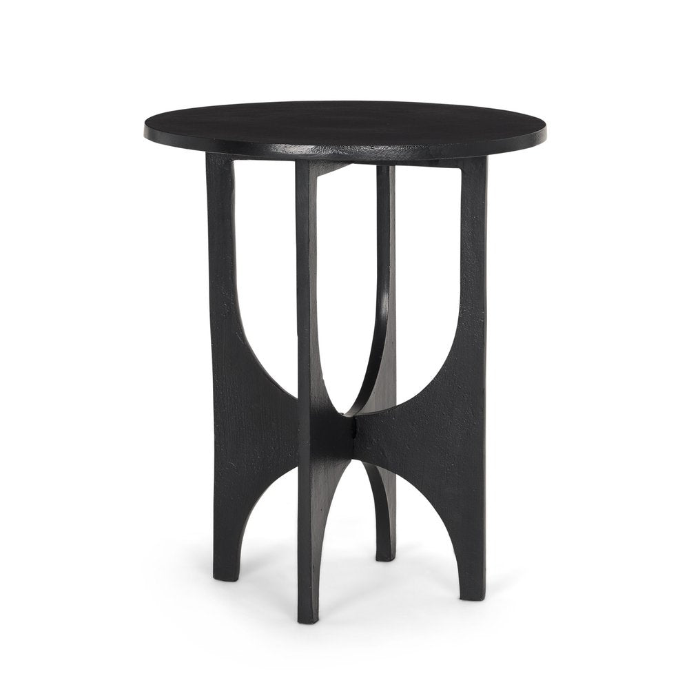 Black Iron and Metal Tray Table - 18-inch