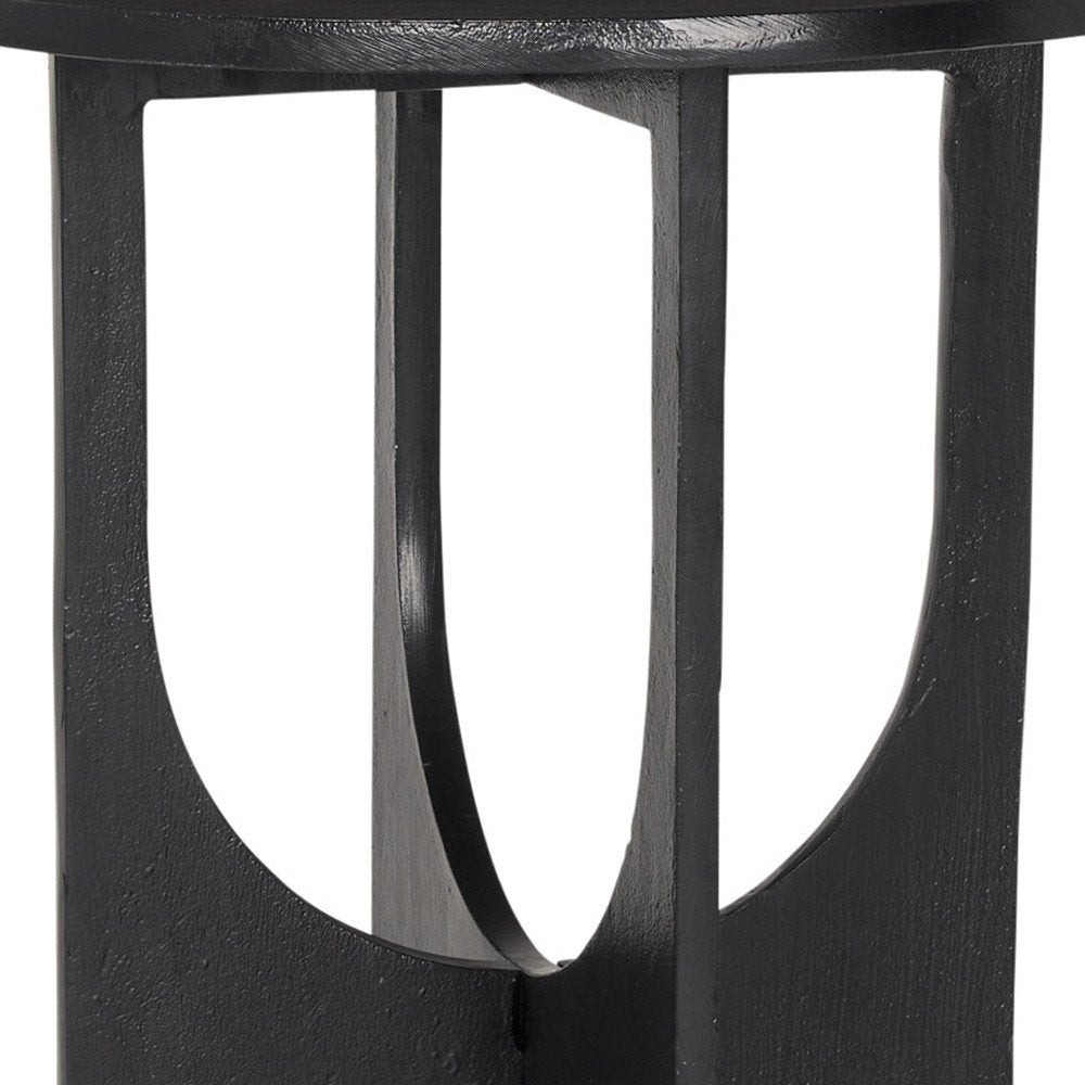 Black Iron and Metal Tray Table - 18-inch