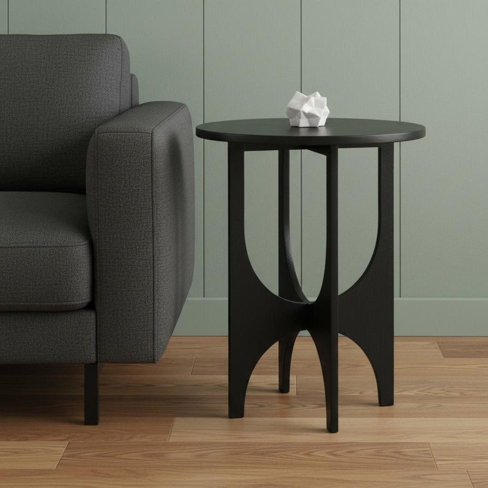 Black Iron and Metal Tray Table - 18-inch