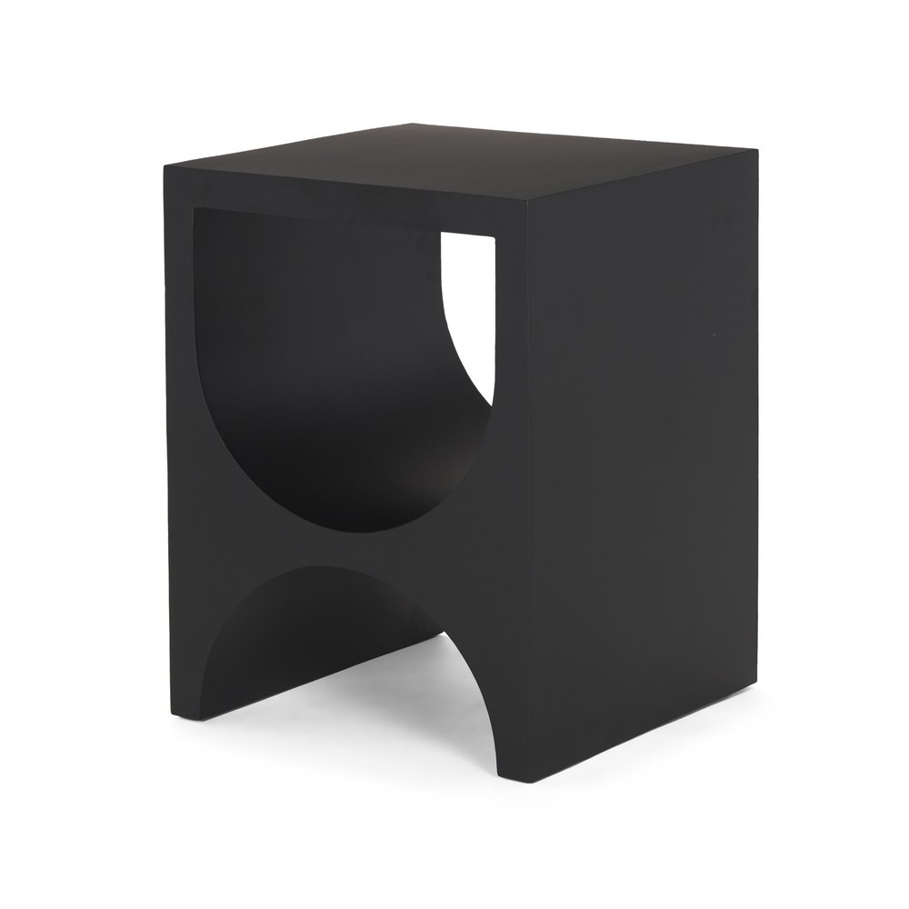 Black Iron Square Sled End Table - 22-inch